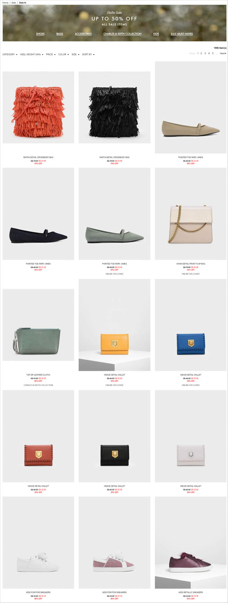 charles and keith bags singapore sale