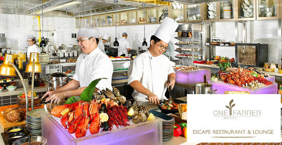 Featured image for Escape Restaurant & Lounge (One Farrer Hotel): 1-for-1 Lunch and Dinner Buffet with DBS/POSB cards till 31 Aug 2019