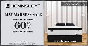 Featured image for (EXPIRED) Hennsley May Madness Sale – Up to 60% Savings! (Mattress + Bedframe Packages) (1 – 31 May 2019)