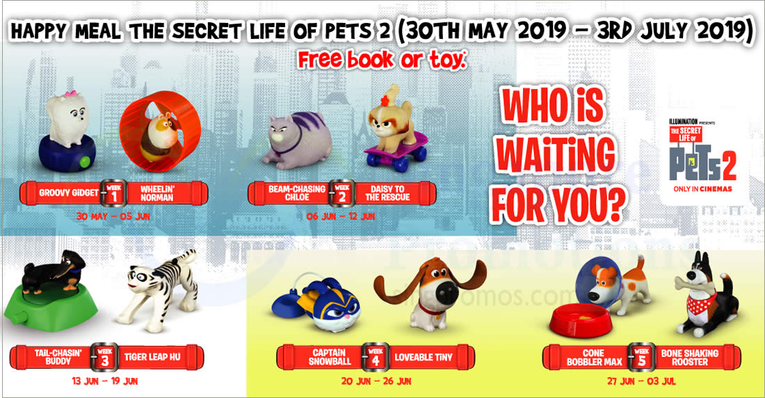 mcdonalds 2019 The Secret Life of Pets 2 Complete set of 6 