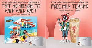 Featured image for (EXPIRED) NTUC Union members enjoy free LiHO Milk Tea & free admission to Wild Wild Wet till 2 June 2019