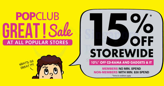 Featured image for POPULAR: 15% off storewide and 10% off CD-RAMA & Gadgets & IT products till 8 Sep 2019