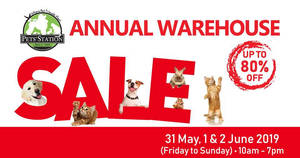 Featured image for (EXPIRED) Pets’ Station’s warehouse sale returns with discounts of up to 80% off from 31 May – 2 Jun 2019