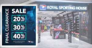 Featured image for (EXPIRED) Royal Sporting House: Up to 40% off final clearance sale at selected stores from 14 May 2019