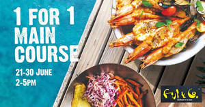 Featured image for (EXPIRED) Enjoy 1-for-1 Mains at Fish & Co. till 30 June when you dine-in from 2-5pm including weekends