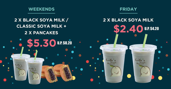 Mr Bean: 24th Anniversary deals – 2x Black Soya Milk @ $2.40 on Fridays, $5.30 combo deal on weekends and more till 12 July 2019 - 1