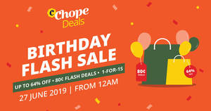 Featured image for (EXPIRED) Over 210 dining deals on sale, including 1-for-1 mains & 50% off cash vouchers during ChopeDeals Birthday Flash Sale on 27 June 2019