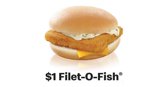 Get a $1 Filet-O-Fish® on the new McDonald’s app from 22 July 2019 - 1