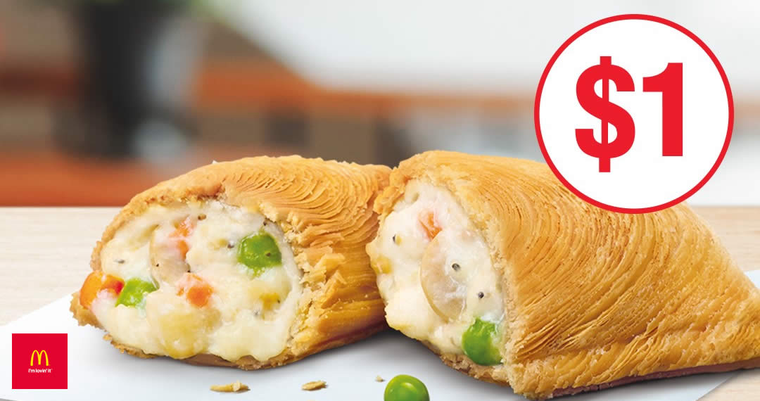 Featured image for McDonald's is offering the Creamy Herb Chicken Pie for only $1 from 4 July 2019