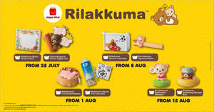 Featured image for (EXPIRED) McDonald’s M’sia latest Happy Meal toys features Rilakkuma! From now till 21 August 2019
