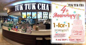 Featured image for Tuk Tuk Cha celebrates 4th anniversary with 1-for-1 Beverages, Desserts and Signature Mains at ALL outlets (4 July 2019)