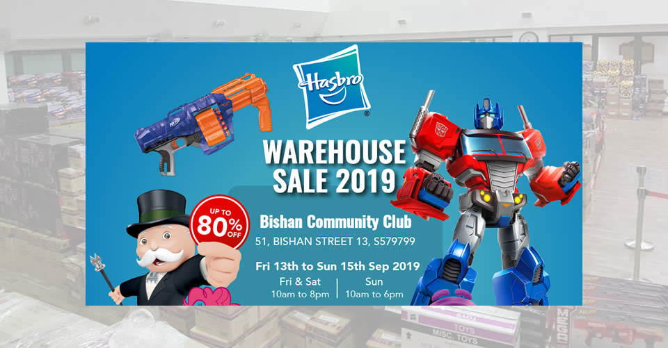 Featured image for Hasbro Warehouse Sale to offer up to 80% off discounts on your favourite toys from 13 - 15 September 2019