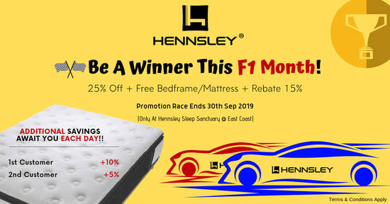 Hennsley F1 SG Grand Prix 2019 Sale till 30 Sept 2019 - 1