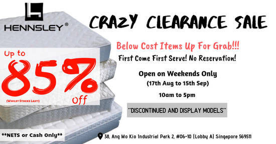 Featured image for Hennsley Crazy Clearance Sale (17th Aug to 15th Sep 2019)