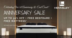 Featured image for (EXPIRED) Hennsley Sleep Sanctuary @ East Coast 1st Anniversary Sale from 1 – 31 Aug 2019