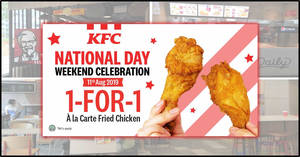 Featured image for (EXPIRED) KFC celebrates National Day’s long weekend holiday with 1-for-1 chicken on 11 August 2019