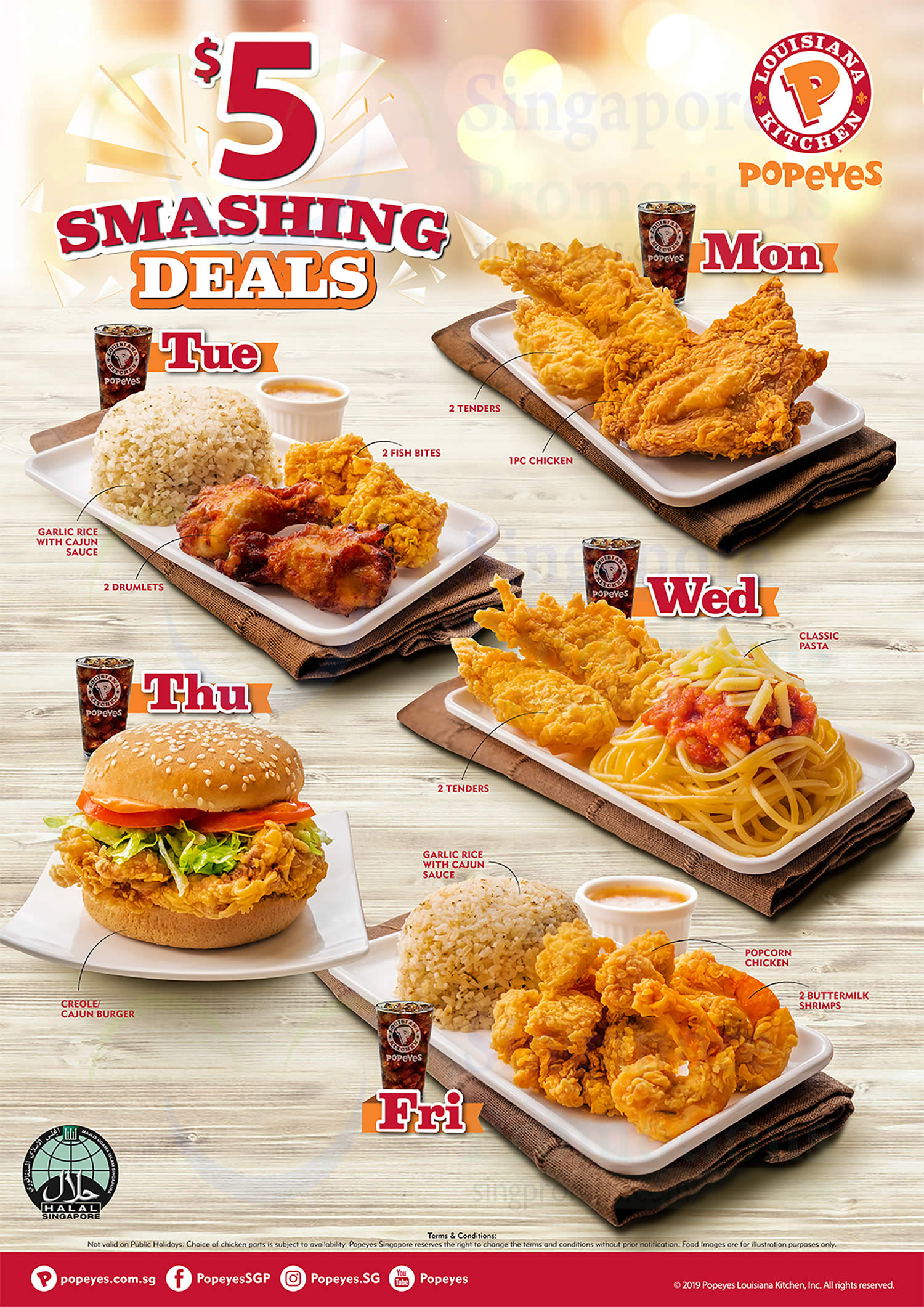 Popeyes launches new 5 Smashing Weekday Deals from 15 August 2019