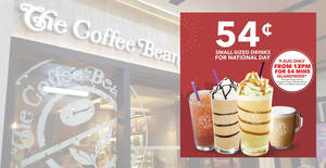 Featured image for (EXPIRED) The Coffee Bean & Tea Leaf to offer ALL small-sized drinks for only 54¢ on 9th August 2019, 12pm – 1254pm