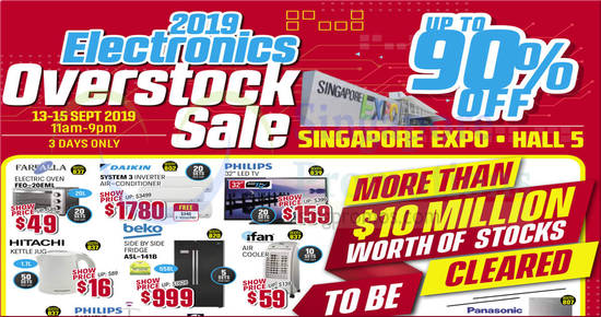 Electronics Overstock Sale at Singapore Expo from 13 – 15 September 2019 - 1