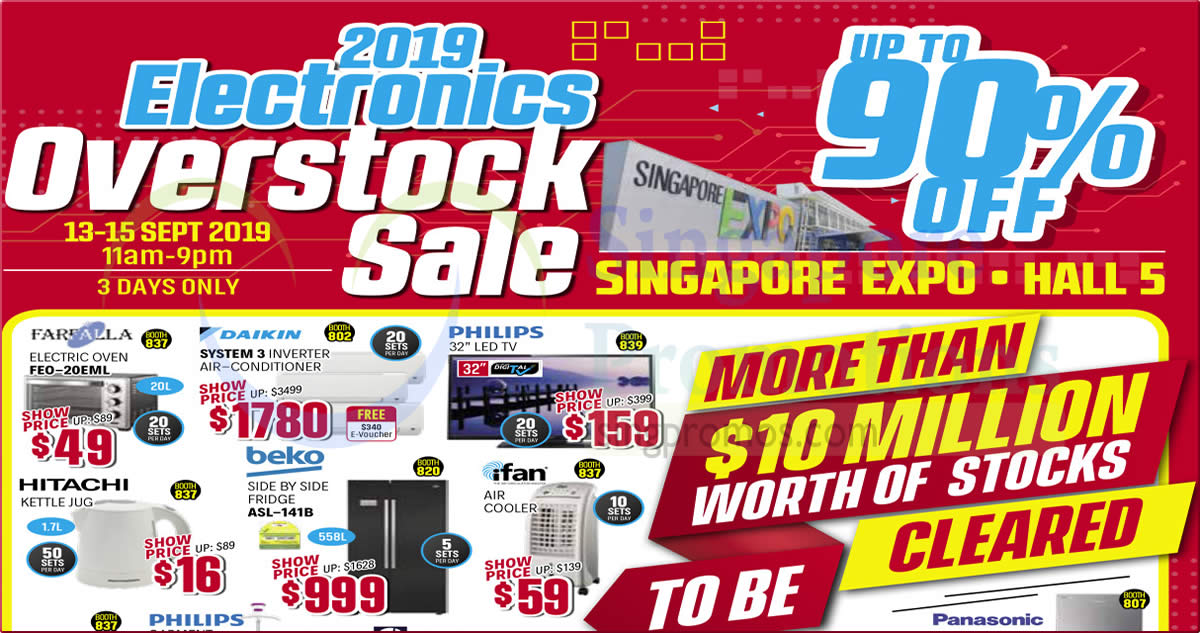 Featured image for Electronics Overstock Sale at Singapore Expo from 13 - 15 September 2019