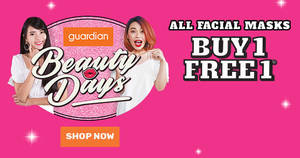 Featured image for Guardian: Buy-1-Get-1-FREE ALL facial masks till 21 Feb 2021