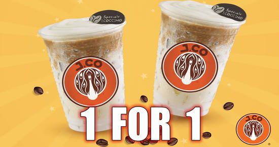 Featured image for J.CO Donuts & Coffee: 1-for-1 beverages from Mondays to Thursday at Bugis+ till 30 Nov 2020