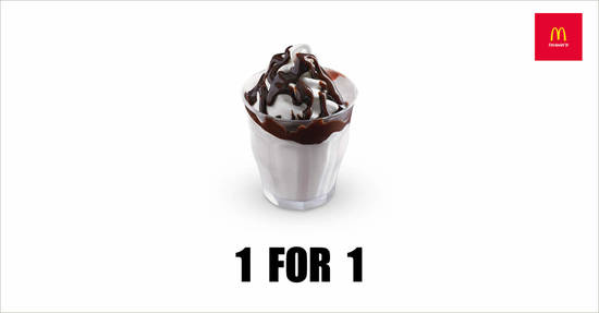 McDonald’s will be offering 1-for-1 Hot Fudge Sundae from 18 – 19 Sep 2019 - 1