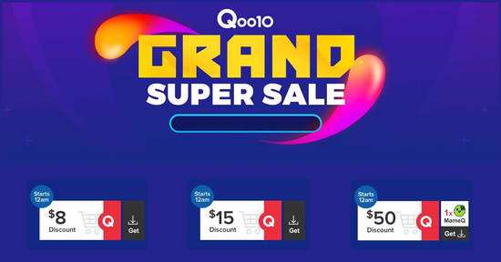 Qoo10’s Super Sale is back – grab $8, $15 & $50 cart coupons till 29 Sept 2019 - 1