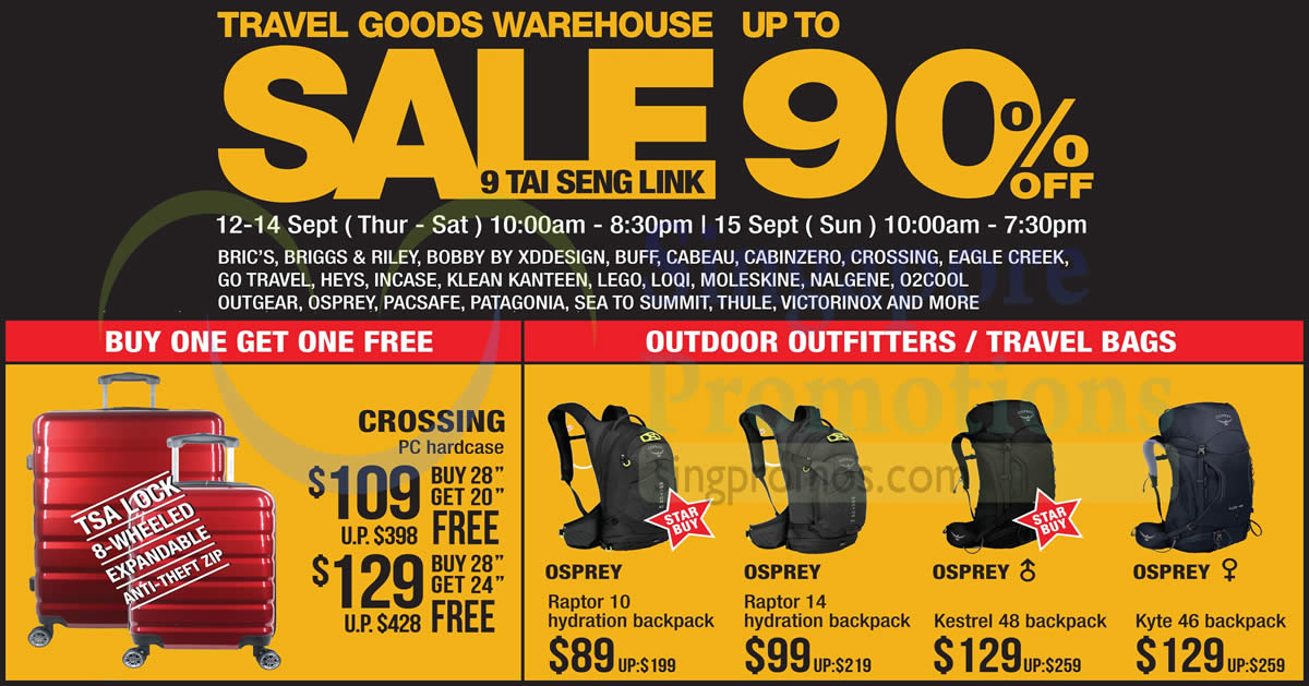 luggage warehouse sale