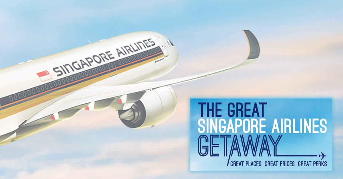 Featured image for The Great Singapore Airlines Getaway sale is ON! Enjoy fares from S$148 to over 75 destinations - book by 30 Sep 2019