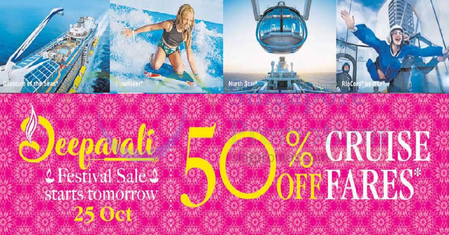 Featured image for Royal Caribbean to offer 50% Off cruise fares in its Deepavali Festive Sale from 25 October 2019