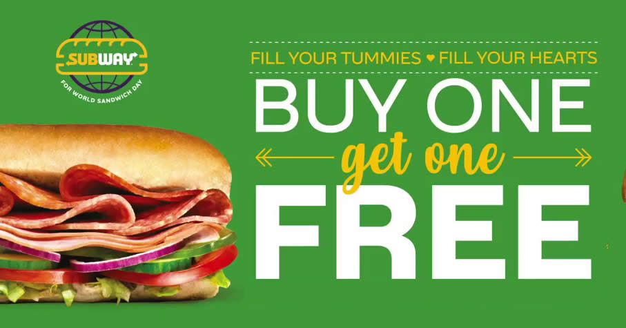 Featured image for Subway: 1-for-1 sub at Kallang Wave Mall outlet on 5 March 2020