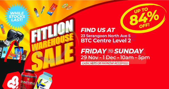 Featured image for Fitlion Warehouse Sale from 29 November - 1 December 2019