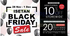 Featured image for (EXPIRED) Isetan’s Black Friday Sale Offers 10% Off Storewide & More from 28 Nov – 1 Dec 2019