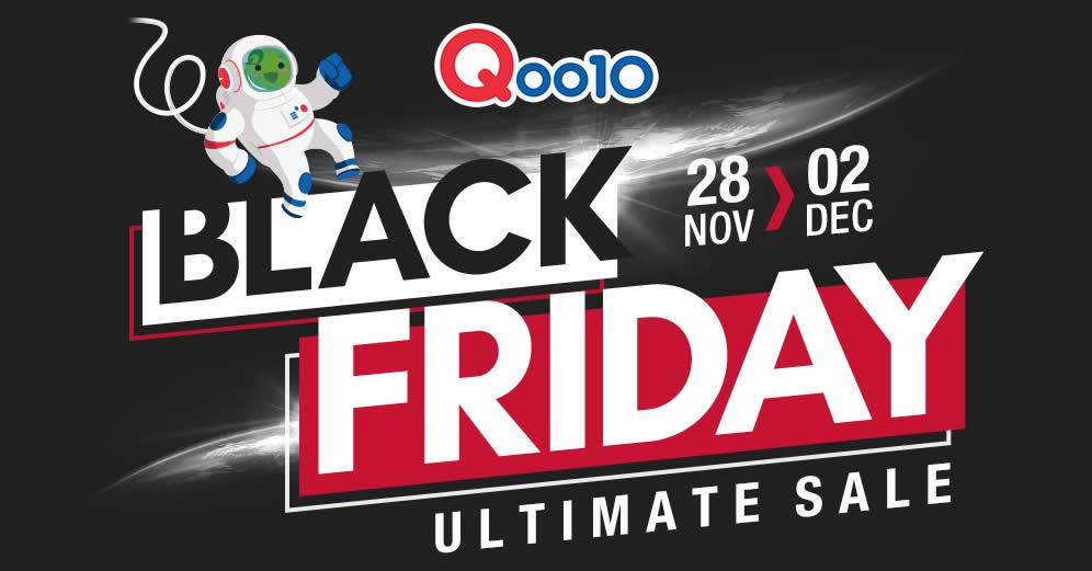 Qoo10's Black Friday Ultimate Sale - grab $10, $30 & $100 cart coupons till 1 December 2019