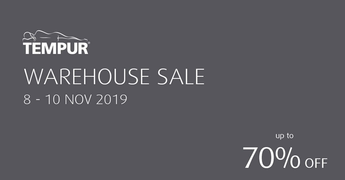 Featured image for TEMPUR year end Warehouse Sale from 8 - 10 Nov 2019