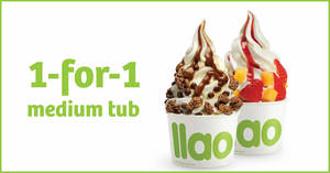 Featured image for (EXTENDED) llaollao 12.12 Special: 1-for-1 Medium Tubs across five outlets on 13 December 2019, 12pm – 8pm