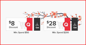 Featured image for (EXPIRED) Qoo10: Grab free $8 and $28 cart coupons till 27 January 2020