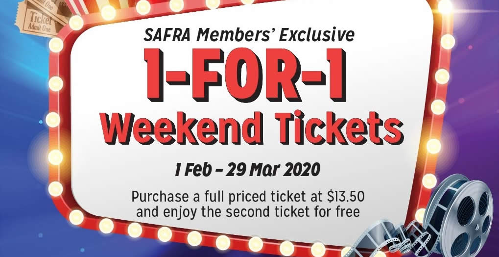 Featured image for SAFRA cardholders enjoy 1-for-1 Weekend Movie Tickets at all Shaw Theatres Box Offices (1 Feb - 29 Mar 2020)