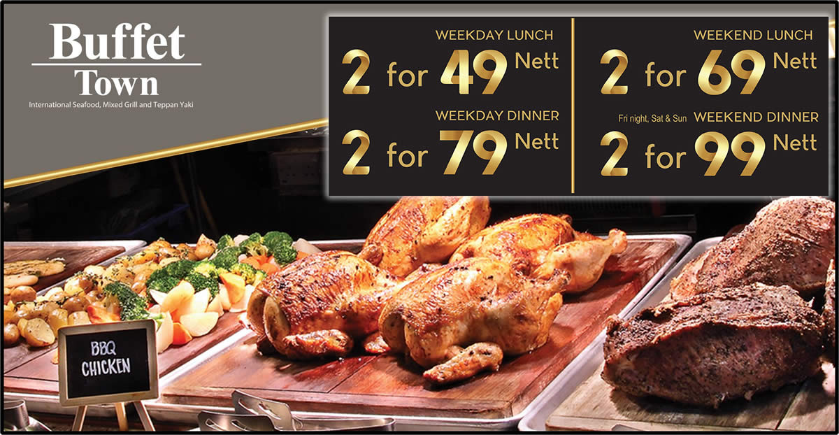 Featured image for Buffet Town has buffets for two from $49 (nett) in its 9th anniversary promotion from 10 Feb to 22 March 2020