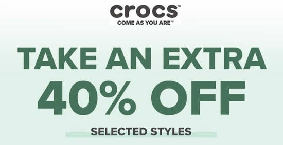 Featured image for Crocs: Extra 40% Off on selected sale items till 5 February 2020