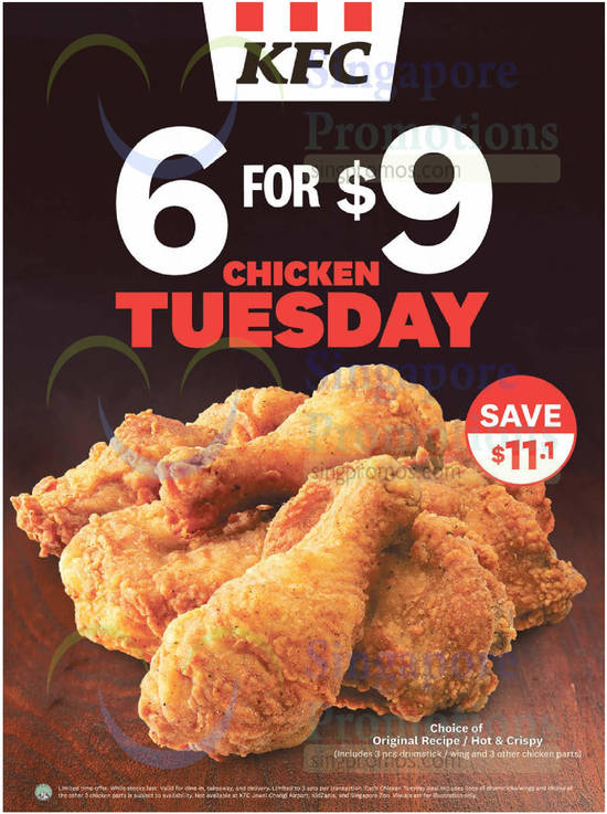 Kfc Is Offering 6 Pieces Of Chicken For Just 9 On Tuesdays From 4 Feb 2020