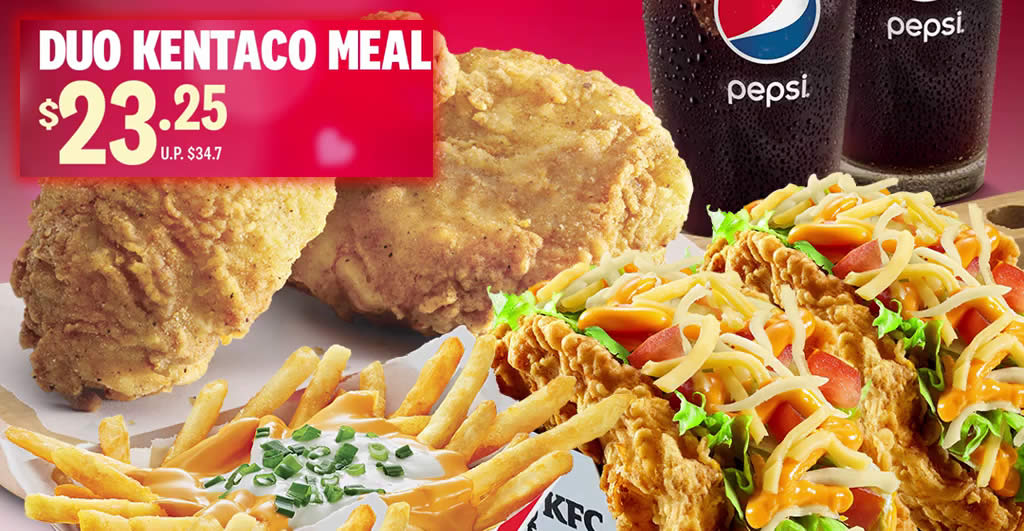 Featured image for KFC Delivery has an exclusive Duo Kentaco Meal at $23.25 (U.P. $34.70) till 16 February 2020