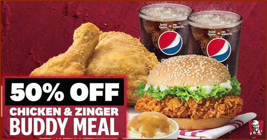 KFC Delivery: Get 50% off Chicken & Zinger Buddy Meal for a limited ...