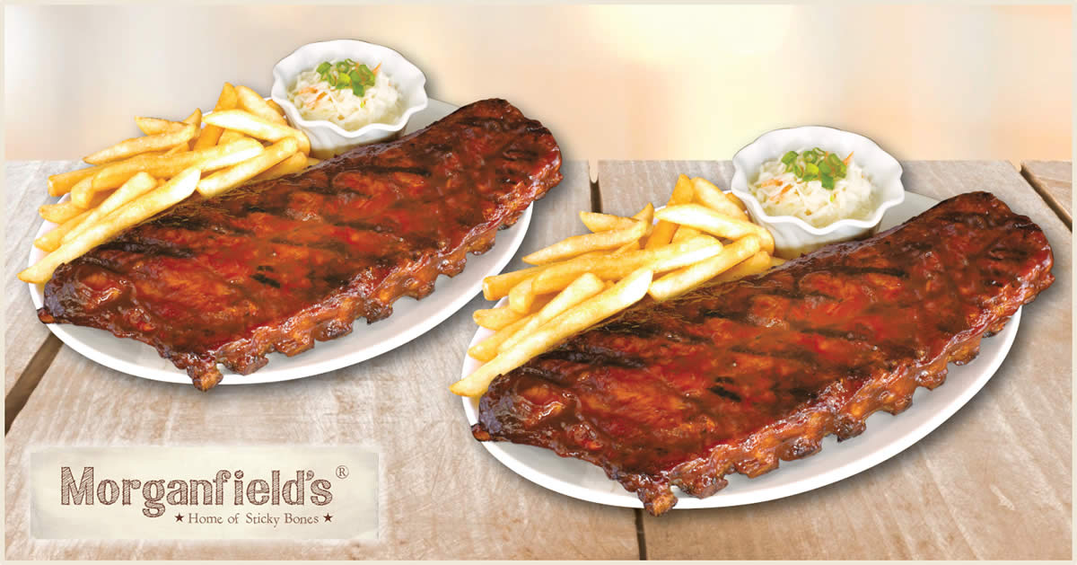 Featured image for Morganfield's: 1-for-1 Baby Back Ribs (2 - 15 March 2020, Sun - Thurs)