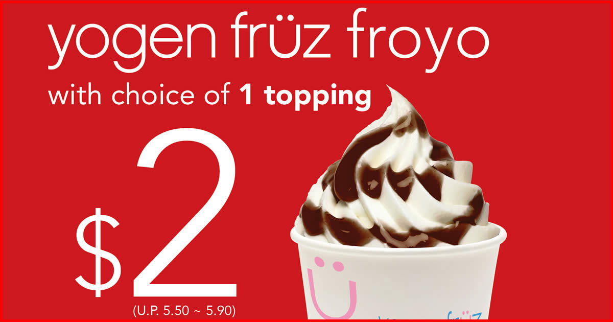 Featured image for Swensen's high calcium low-fat frozen yogurt Yogen Fruz is going at $2++ with a choice of complimentary topping till 31 March 2020