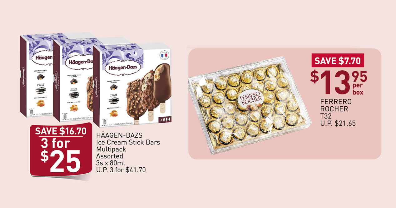 Featured image for Haagen-Dazs ice cream bars, Ferrero Rocher and more deals at Fairprice till 15 April 2020