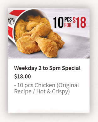 (EXPIRED) KFC Delivery is offering 10pcs chicken for only $18 ($1.80/ea ...