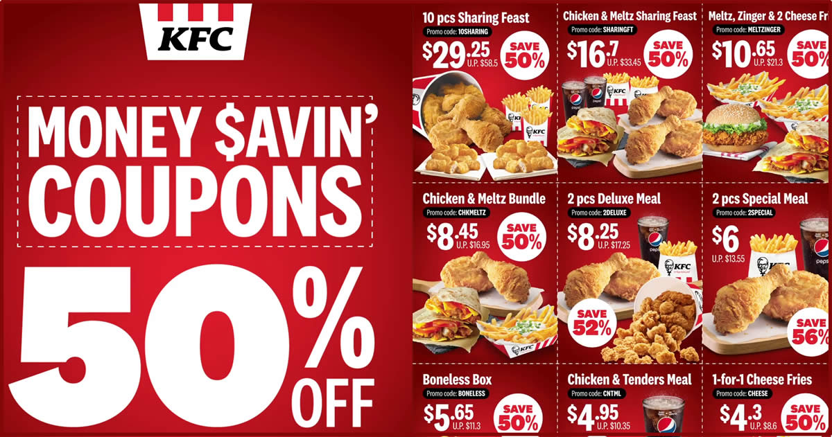 Kfc Releases New And Refreshed Set Of Coupons Offering 50 And More Savings Valid Till 28 April 2020