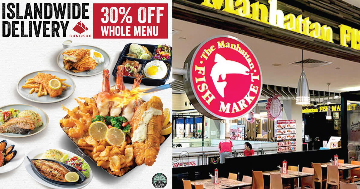 Featured image for Manhattan FISH MARKET is offering islandwide delivery with 30% off the entire menu (From 10 April 2020)